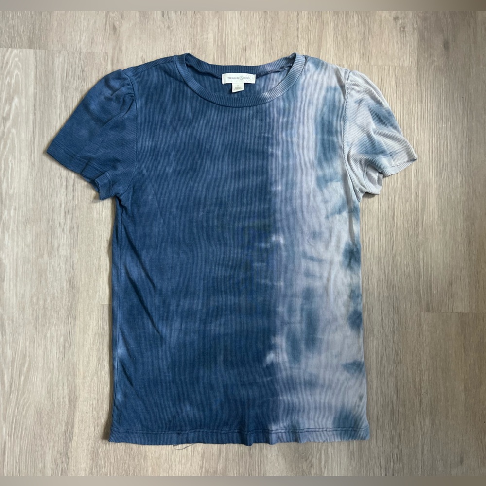 Treasure & Bond Indigo Tee blue white tie die effect Small